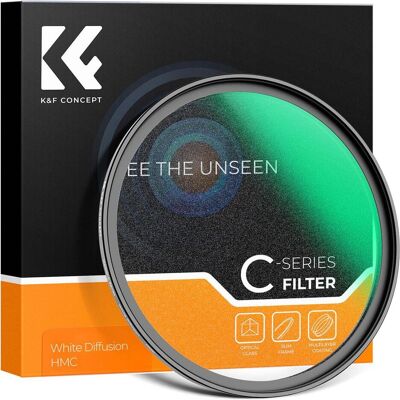 K&F Concept 82MM White Diffustion Filter, Ultra-thin 18 layer Green Coating (C Series) (82 mm), Filtre photo, Blanc, Vert - Publicité K&F Concept 82MM White Diffustion Filter, Ultra-thin 18 layer Green Coating (C Series) (82 mm), Filtre photo, Blanc, Vert - Publicité