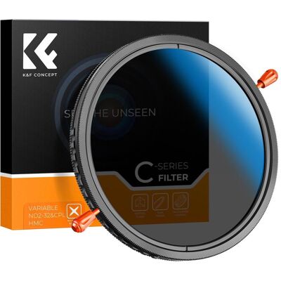 K&F Concept 49MM 2 en 1 CPL+Variable ND2ND32 Filtre à lentille 18 couches traité bleu, sans croix noire (Série (49 mm, Filtre gris neutre, Filtre polarisant), Filtre photo, Multicolore - Publicité K&F Concept 49MM 2 en 1 CPL+Variable ND2ND32 Filtre à lentille 18 couches traité bleu, sans croix noire (Série (49 mm, Filtre gris neutre, Filtre polarisant), Filtre photo, Multicolore - Publicité