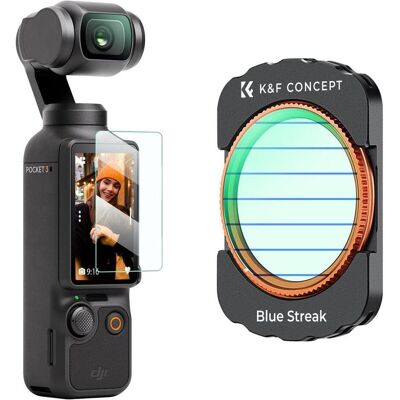 K&F Concept Filtre Blue StreakHD, revêtement vert antireflet, étanche et résistant aux rayures sur une face, Caméra d'action : accessoires, Transparent, Vert - Publicité K&F Concept Filtre Blue StreakHD, revêtement vert antireflet, étanche et résistant aux rayures sur une face, Caméra d'action : accessoires, Transparent, Vert - Publicité
