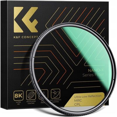 K&F Concept Filtr Kf FILTR Polaryzacyjny CPL NANO-X Ultra-Low Reflection 77mm 77 mm / KF01.2480 (77 mm, Filtre polarisant), Filtre photo - Publicité K&F Concept Filtr Kf FILTR Polaryzacyjny CPL NANO-X Ultra-Low Reflection 77mm 77 mm / KF01.2480 (77 mm, Filtre polarisant), Filtre photo - Publicité