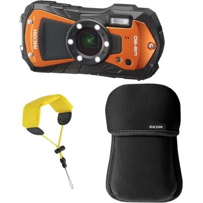 Ricoh WG-80 Orange KIT + sangle flottante + étui en néoprène (16 Mpx, 1/2,3''), Appareil photo, Orange - Publicité Ricoh WG-80 Orange KIT + sangle flottante + étui en néoprène (16 Mpx, 1/2,3''), Appareil photo, Orange - Publicité