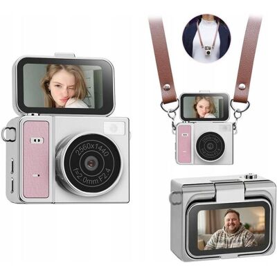 Xrec Mini Aparat Kamera Retro Video 2k Wisiorek Breloczek Obrotowy Ekran / X7 / Różowo - Szary, Caméra, Pink, Gris - Publicité Xrec Mini Aparat Kamera Retro Video 2k Wisiorek Breloczek Obrotowy Ekran / X7 / Różowo - Szary, Caméra, Pink, Gris - Publicité