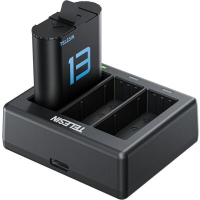 Telesin Battery Charger Box with 2 Batteries for GoPro Hero 13, Caméra d'action : accessoires, Noir - Publicité Telesin Battery Charger Box with 2 Batteries for GoPro Hero 13, Caméra d'action : accessoires, Noir - Publicité