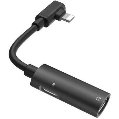 Adaptateur Lightning Hoco LS18 - Convertisseur 2-en-1 - Noir - Publicité Adaptateur Lightning Hoco LS18 - Convertisseur 2-en-1 - Noir - Publicité