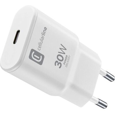 Cellular Line USB-C GaN Reiselader 30W (30 W, 1 portion), Chargeur USB, Blanc - Publicité Cellular Line USB-C GaN Reiselader 30W (30 W, 1 portion), Chargeur USB, Blanc - Publicité