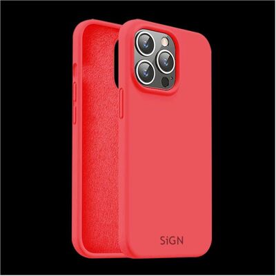 Coque en silicone rouge SiGN pour iPhone 15 Pro Max - Publicité Coque en silicone rouge SiGN pour iPhone 15 Pro Max - Publicité