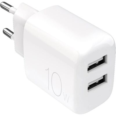 Chargeur mural Puro PROLITE 2xUSB-A 10W Blanc - Publicité Chargeur mural Puro PROLITE 2xUSB-A 10W Blanc - Publicité