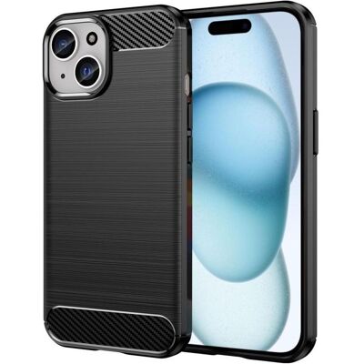 Screenguard Apple iPhone 15 Plus Étui en carbone brossé TPU souple (Apple iPhone 15 Plus), Coque pour téléphone portable, Noir - Publicité Screenguard Apple iPhone 15 Plus Étui en carbone brossé TPU souple (Apple iPhone 15 Plus), Coque pour téléphone portable, Noir - Publicité