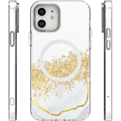 OEM Epoxy Mag case for iPhone 12 / 12 Pro 6,1" white (Apple iPhone 12, Apple iPhone 12 Pro), Coque pour téléphone portable, Blanc, Transparent, Or - Publicité OEM Epoxy Mag case for iPhone 12 / 12 Pro 6,1" white (Apple iPhone 12, Apple iPhone 12 Pro), Coque pour téléphone portable, Blanc, Transparent, Or - Publicité