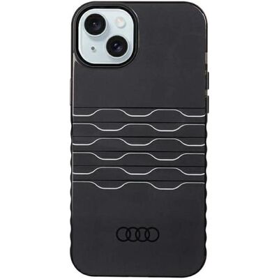 Coque Audi iPhone 15/14 Plus MagSafe - Résistante, Noire - Publicité Coque Audi iPhone 15/14 Plus MagSafe - Résistante, Noire - Publicité
