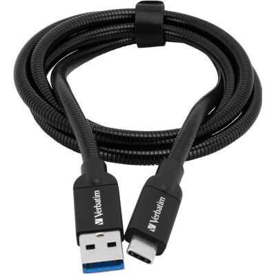 Verbatim Sync & Charge Acier inoxydable USB-C vers USB-A 3.1 100 cm (1 m, USB 2.0), Câble USB - Publicité Verbatim Sync & Charge Acier inoxydable USB-C vers USB-A 3.1 100 cm (1 m, USB 2.0), Câble USB - Publicité