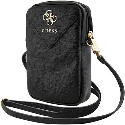 Guess Portefeuille PU Grained 4G Logo en métal - noir (Universel), Coque pour téléphone portable, Noir - Publicité Guess Portefeuille PU Grained 4G Logo en métal - noir (Universel), Coque pour téléphone portable, Noir - Publicité