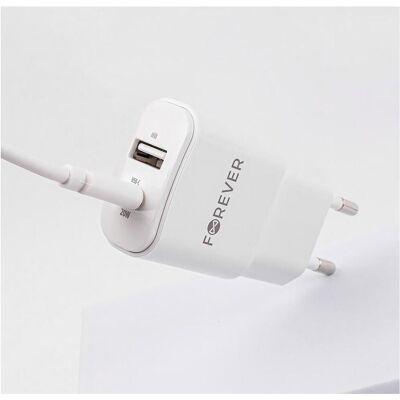 Forever TC-01 - Chargeur USB-C + USB-A - 20W - Publicité Forever TC-01 - Chargeur USB-C + USB-A - 20W - Publicité