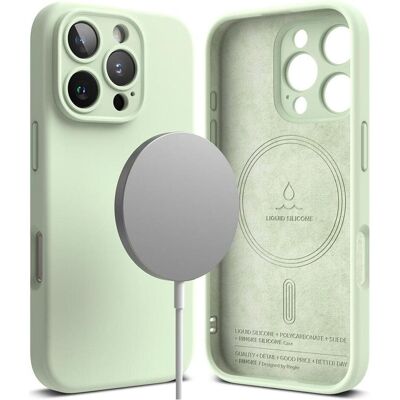 Ringke Case for iPhone 16 Pro SILICONE MAGNETIC SOFT MINT (Apple iPhone 16 Pro), Coque pour téléphone portable, Vert - Publicité Ringke Case for iPhone 16 Pro SILICONE MAGNETIC SOFT MINT (Apple iPhone 16 Pro), Coque pour téléphone portable, Vert - Publicité