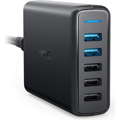 Chargeur USB Anker PowerPort Speed 5 - 63W, 5 Ports, Noir - Publicité Chargeur USB Anker PowerPort Speed 5 - 63W, 5 Ports, Noir - Publicité