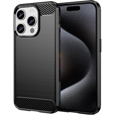 Screenguard Apple iPhone 15 Pro Étui en carbone brossé souple TPU (Apple iPhone 15 Pro), Coque pour téléphone portable, Noir - Publicité Screenguard Apple iPhone 15 Pro Étui en carbone brossé souple TPU (Apple iPhone 15 Pro), Coque pour téléphone portable, Noir - Publicité