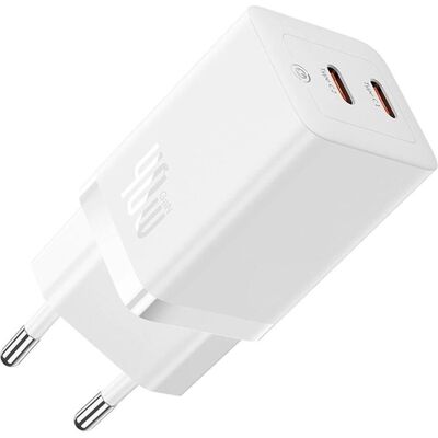 Baseus GaN5 Pro chargeur mural rapide 40W 2x USB-C (40 W, 2 ports), Chargeur USB, Blanc - Publicité Baseus GaN5 Pro chargeur mural rapide 40W 2x USB-C (40 W, 2 ports), Chargeur USB, Blanc - Publicité