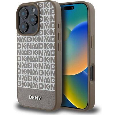 Coque de protection DKNY pour iPhone 16 Pro - MagSafe Marron - Publicité Coque de protection DKNY pour iPhone 16 Pro - MagSafe Marron - Publicité