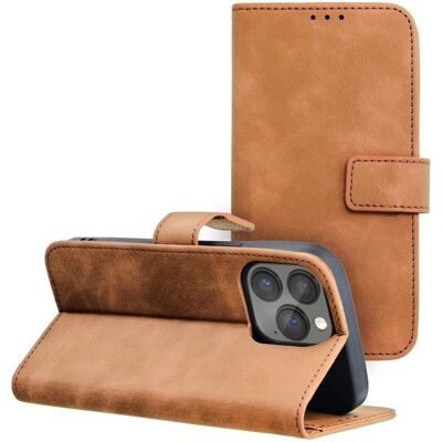 Coque téléphone iPhone 13 Pro Forcell Style Livre - Marron - Publicité Coque téléphone iPhone 13 Pro Forcell Style Livre - Marron - Publicité