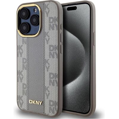 Coque DKNY pour iPhone 15 Pro - Résistante, MagSafe, Motif à Carreaux - Publicité Coque DKNY pour iPhone 15 Pro - Résistante, MagSafe, Motif à Carreaux - Publicité