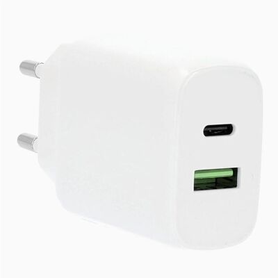 Chargeur GEAR 220V USB-C + USB-A - Adaptateur de Voyage - Publicité Chargeur GEAR 220V USB-C + USB-A - Adaptateur de Voyage - Publicité