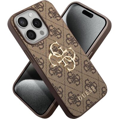 Coque Guess pour iPhone 15 Pro Marron - Découpes précises - Publicité Coque Guess pour iPhone 15 Pro Marron - Découpes précises - Publicité