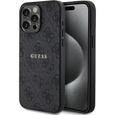 Coque MagSafe en cuir Guess pour iPhone 15 Pro Max - Publicité Coque MagSafe en cuir Guess pour iPhone 15 Pro Max - Publicité