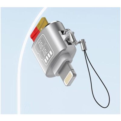 PowerGuard Tinyplug Lightning MicroSD Photo Video File Transfer Adapter, Lecteur de carte mémoire, Blanc, Argent - Publicité PowerGuard Tinyplug Lightning MicroSD Photo Video File Transfer Adapter, Lecteur de carte mémoire, Blanc, Argent - Publicité