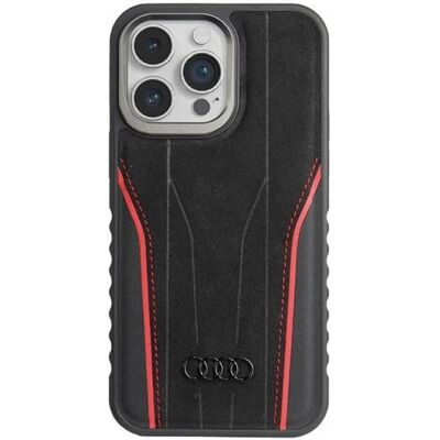 Coque en Cuir Véritable MagSafe pour iPhone 14 Pro Max Noir-Rouge - Étui - Publicité Coque en Cuir Véritable MagSafe pour iPhone 14 Pro Max Noir-Rouge - Étui - Publicité
