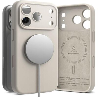 Ringke Coque en silicone magnétique Magsafe pour iPhone 18 Pro Stone (Apple iPhone 18 Pro), Coque pour téléphone portable, Beige - Publicité Ringke Coque en silicone magnétique Magsafe pour iPhone 18 Pro Stone (Apple iPhone 18 Pro), Coque pour téléphone portable, Beige - Publicité