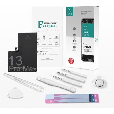 SIGN - iPhone 13 Pro Max - Réparation - Kit - Kit de remplacement de batterie - Publicité SIGN - iPhone 13 Pro Max - Réparation - Kit - Kit de remplacement de batterie - Publicité
