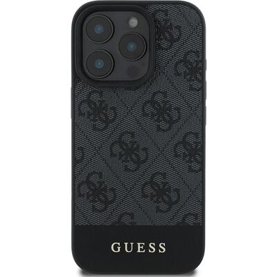 Coque Guess pour iPhone 16 Pro Max Gris - Rayure 4G Élégante - Publicité Coque Guess pour iPhone 16 Pro Max Gris - Rayure 4G Élégante - Publicité