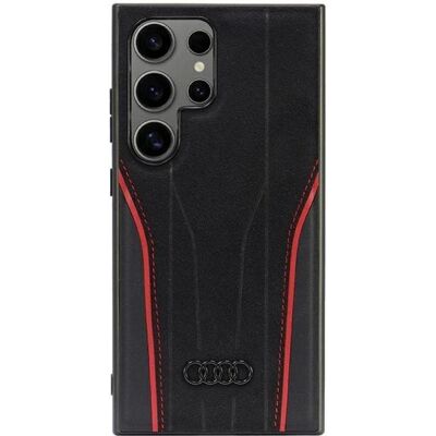 Audi Cuir Véritable MagSafe S24 Ultra S928 - Étui rigide noir-rouge - Publicité Audi Cuir Véritable MagSafe S24 Ultra S928 - Étui rigide noir-rouge - Publicité