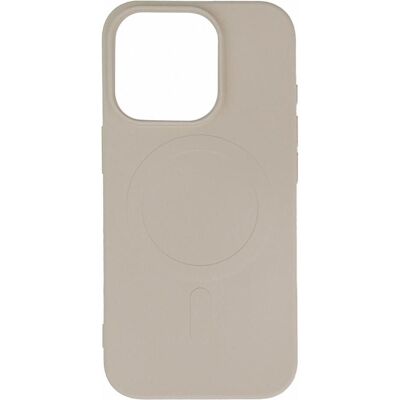 Coque en silicone liquide Hurtel pour iPhone 16 Pro Max - Beige - Publicité Coque en silicone liquide Hurtel pour iPhone 16 Pro Max - Beige - Publicité