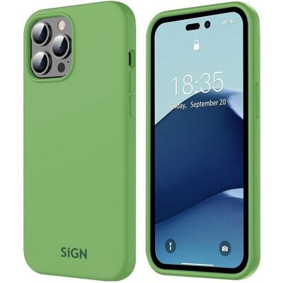 SiGN Étui en silicone liquide pour iPhone 14 Pro Max - Jade Green (Apple iPhone 14 Pro Max), Coque pour téléphone portable, Vert - Publicité SiGN Étui en silicone liquide pour iPhone 14 Pro Max - Jade Green (Apple iPhone 14 Pro Max), Coque pour téléphone portable, Vert - Publicité