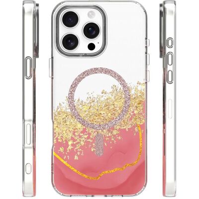 OEM Epoxy Mag case for iPhone 16 Pro 6,3" pink (Apple iPhone 16 Pro), Coque pour téléphone portable, Or, Rose, Transparent - Publicité OEM Epoxy Mag case for iPhone 16 Pro 6,3" pink (Apple iPhone 16 Pro), Coque pour téléphone portable, Or, Rose, Transparent - Publicité