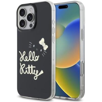 Coque Hello Kitty HKHMP16XHGDIK Noire MagSafe pour iPhone 16 Pro Max - Publicité Coque Hello Kitty HKHMP16XHGDIK Noire MagSafe pour iPhone 16 Pro Max - Publicité
