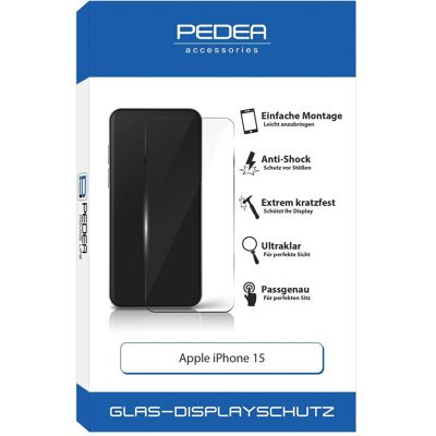 Pedea 50170098 Protecteur d'écran pour iPhone 15 - Anti-Trace - Publicité Pedea 50170098 Protecteur d'écran pour iPhone 15 - Anti-Trace - Publicité