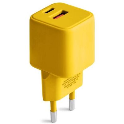 Chargeur Mur USB Forever COLORUM - 30W, USB-A & USB-C, Jaune - Chargeur USB - Publicité Chargeur Mur USB Forever COLORUM - 30W, USB-A & USB-C, Jaune - Chargeur USB - Publicité