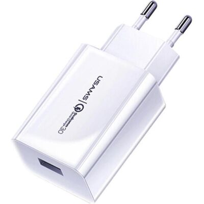 Chargeur Rapide Blanc Usams CC083 18W - Chargeur - Publicité Chargeur Rapide Blanc Usams CC083 18W - Chargeur - Publicité
