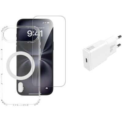 4smarts 3in1 Premium Starter Set für Apple iPhone 17 Air MagSafe-kompatibel (Apple iPhone 17 Pro), Coque pour téléphone portable, Transparent - Publicité 4smarts 3in1 Premium Starter Set für Apple iPhone 17 Air MagSafe-kompatibel (Apple iPhone 17 Pro), Coque pour téléphone portable, Transparent - Publicité