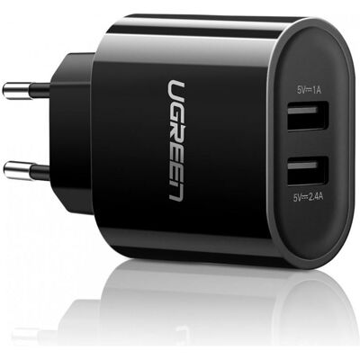 Chargeur USB Ugreen 2 Ports PowerIQ - Chargeur USB - Noir - Publicité Chargeur USB Ugreen 2 Ports PowerIQ - Chargeur USB - Noir - Publicité