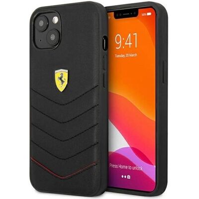Étui en cuir Ferrari pour iPhone 13 Mini avec design matelassé - Publicité Étui en cuir Ferrari pour iPhone 13 Mini avec design matelassé - Publicité