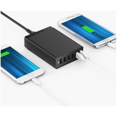 Anker PowerPort 6 - Chargeur de bureau 6 ports USB - Publicité Anker PowerPort 6 - Chargeur de bureau 6 ports USB - Publicité