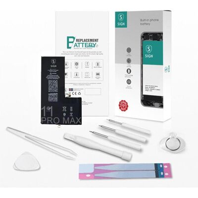 SiGN Kit de remplacement complet de la batterie - iPhone 11 Pro Max, Batterie pour téléphone portable - Publicité SiGN Kit de remplacement complet de la batterie - iPhone 11 Pro Max, Batterie pour téléphone portable - Publicité