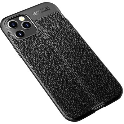Screenguard - iPhone 12 Pro - Noir - Design cuir - Étui - Publicité Screenguard - iPhone 12 Pro - Noir - Design cuir - Étui - Publicité