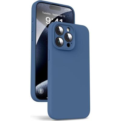 Screenguard Apple iPhone 15 Pro Etui de protection en silicone liquide pour appareil photo (Apple iPhone 15 Pro), Coque pour téléphone portable, Bleu - Publicité Screenguard Apple iPhone 15 Pro Etui de protection en silicone liquide pour appareil photo (Apple iPhone 15 Pro), Coque pour téléphone portable, Bleu - Publicité