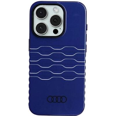 Coque rigide Audi iPhone 15 Pro - Bleu marine MagSafe - Publicité Coque rigide Audi iPhone 15 Pro - Bleu marine MagSafe - Publicité