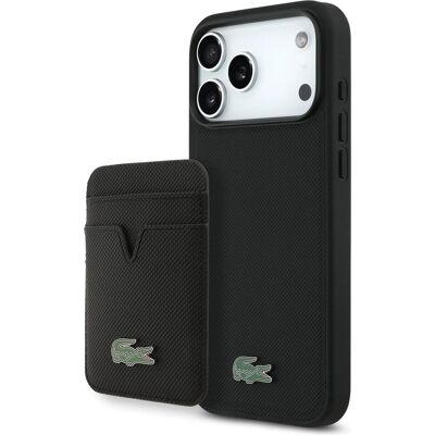 Lacoste Coque Iconic Petit Pique MagSafe avec portefeuille magnétique (Apple iPhone 17 Pro Max), Coque pour téléphone portable, Noir - Publicité Lacoste Coque Iconic Petit Pique MagSafe avec portefeuille magnétique (Apple iPhone 17 Pro Max), Coque pour téléphone portable, Noir - Publicité