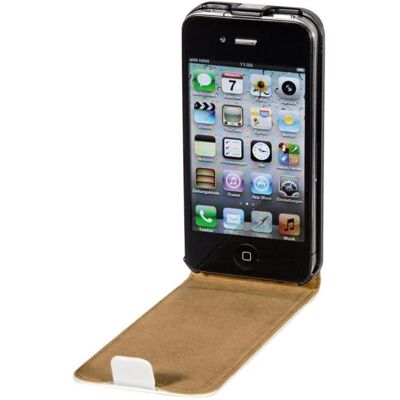 Coque en cuir flip pour iPhone 4/4s - Blanc - Publicité Coque en cuir flip pour iPhone 4/4s - Blanc - Publicité